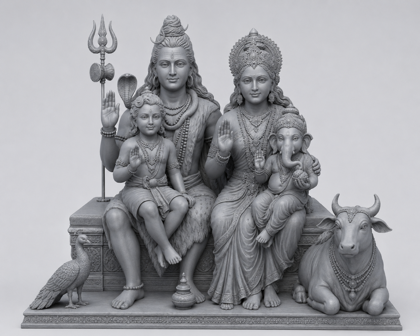 Shiv Parivar Upgraded 3D Model (5 Inch)